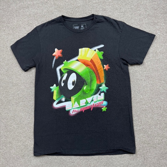 Cvla Other - CVLA Looney Tunes Mens Shirt Black Medium Short Sleeve Marvin The Martian Adults